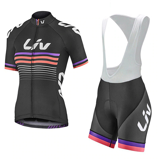 2019 Maillot Mujer Liv Tirantes Mangas Cortas Negro Fuxia